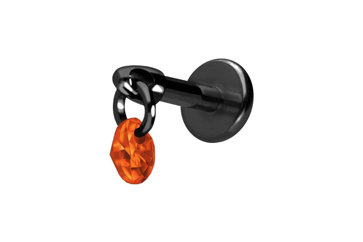 Titan Labret Piercing mit Innengewinde RUNDER KRISTALL